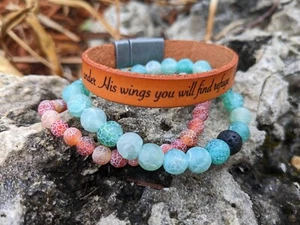 Leather Bracelets - Handmade - Christian - Scripture - Faith - Inspirational - Picture 1 of 5