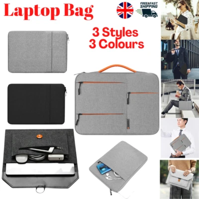 Laptop Sleeve Bag Carry Case Zip Pouch Cover 2 Pockets 13 14 inch For MacBook HP - Image 1 of 4