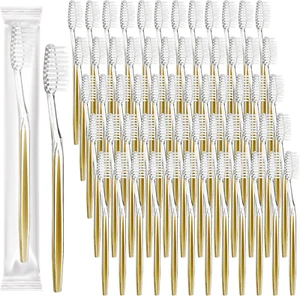100 Pcs Individually Wrapped Toothbrush Bulk Disposable Travel Toothbrushes Soft - Picture 1 of 12