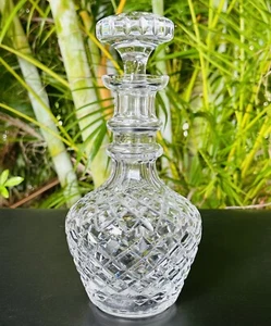 WATERFORD LIQUOR DECANTER BOTTLE CLEAR GLASS CUT WITH STOPPER DIAMOND PANELS - Bild 1 von 14