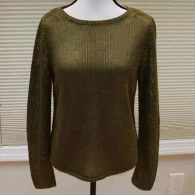 Suéter corto tejido mezcla lino Banana Republic - Verde -S - NUEVO - con etiquetas  Foto 1 de 4