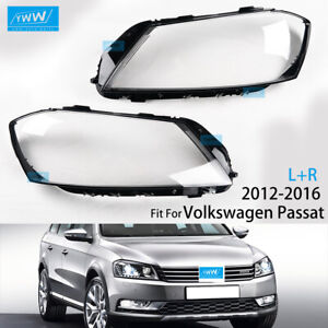 Headlight Lamp Lens Cover Fit For Volkswagen Passat B7  L R Pair PC 2012-2016