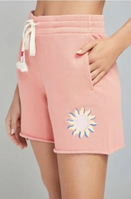 Wildfox Del Sol Johnny 法国特里百慕大短壳粉色大号全新带标签 89 美元 — 第 1/4 张图片