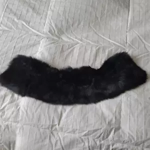 Genuine Black 100% Rabbit Fur Collar Piece 23 in. - Picture 1 of 3