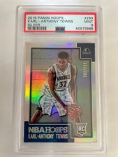 POP 4! Karl Anthony Towns Rookie 2015-16 Panini Hoops Silver 202/299 RC