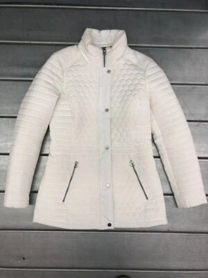 Chaqueta Andrew Marc Light Puffer para mujer XS blanca acolchada de panal forrada con cremallera completa Foto 1 de 4
