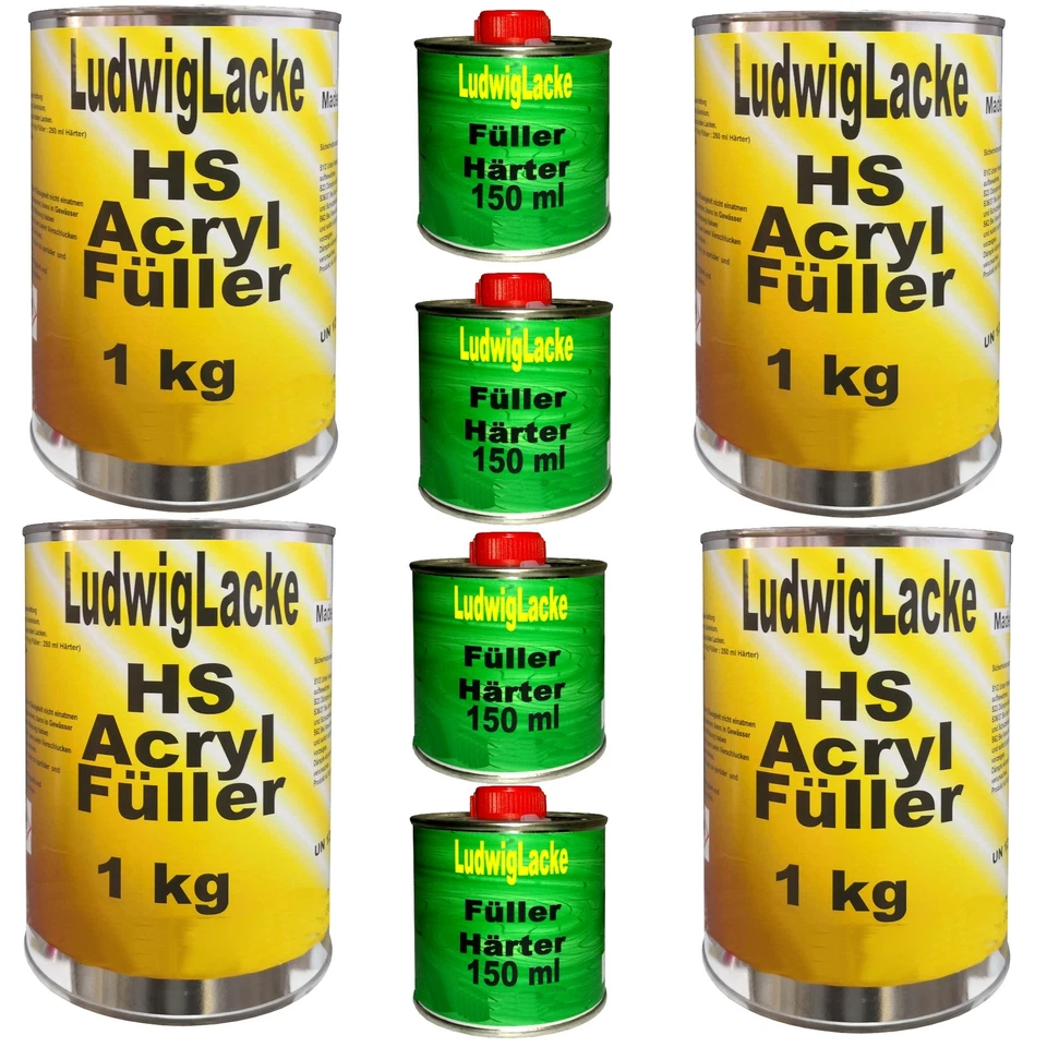 5 kg SET  Acryl Füller WEISS Grundierung Rostschutz für Autolack Werkstatt - Bild 1 von 1