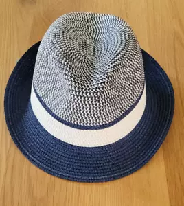 kleiner Trilby-Player-Hut / Toyo blau-weiß/Größe 58 (M) #70782 Herren&Damen chic - Bild 1 von 15