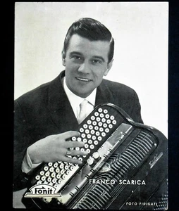 franco scarica fisarmonica cartolina pubblicitaria vintage anni 50 italian music - Picture 1 of 1