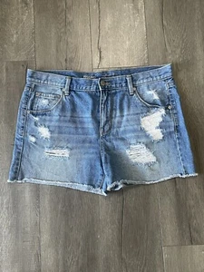 Mossimo Women's Shorts Size 6/28 Denim Distressed Boyfriend Midi Beach Vacation - Picture 1 of 11