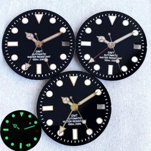 MOD 29mm Black Diver GMT Watch Dial Parts For NH34 Movement Watch Accessories - Picture 1 of 19
