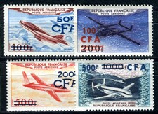 REUNION 1954 Yvert PA 52-55 * TADELLOS SATZ FLUGPOST mit FALZ 62€(F4021