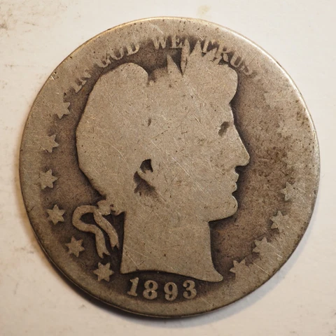 1893 O BARBER HALF DOLLAR ***NICE COIN!***  FREE SHIPPING! A3623 Cover