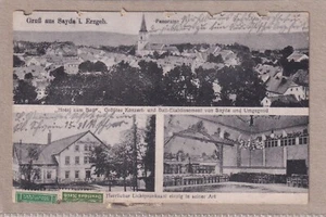 Ansichtskarte Sayda/Erzgebirge - Hotel zum Bad / Panorama - Mehransichten - 1922 - Picture 1 of 2