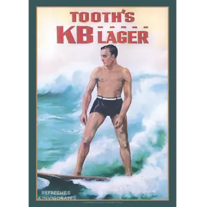 Tooth's KB Lager Boardrider Art Print – Classic Pub Art 1930s – 3 sizes Poster - Picture 1 of 5