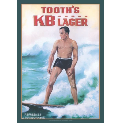Tooth's KB Lager Boardrider Art Print – Classic Pub Art 1930s – 3 sizes Poster - Image 1 of 4