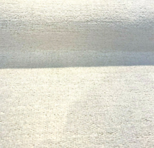 Yeti White Italian Premium Soft Chenille Ecru Upholstery Fabric By The Yard