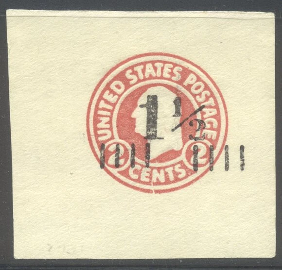 U.S. #U502 Unused SUPERB - 1 1/2c on 2c Carmine - Image 1 of 1