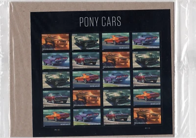 USPS Pony Cars Sheet of 20 Forever Stamps - Sealed - Image 1 of 2