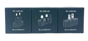 BlackBerry Travel Charger Adapter Kit 3 in 1 RC-1500 UK RC-1500 EU RC-1500 NA - Picture 1 of 5