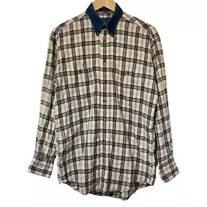 Vtg Pendleton Men's Plaid Button Shirt Denim Collar Size S Western Barn Country - Picture 1 of 8