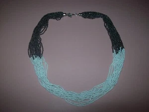 Ladies Costume Jewellery - Necklace - Multi-String Beaded - Bronze/White - Picture 1 of 5