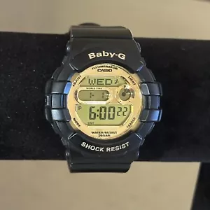 Casio Baby-G Digital Watch BDG-141 Black Gold Water Resist 20 Bar 42mm - Picture 1 of 16