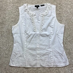 Talbots Petites ärmellose Stretchbluse mit Knopfleiste, Damen 8P (weiß) - Bild 1 von 8