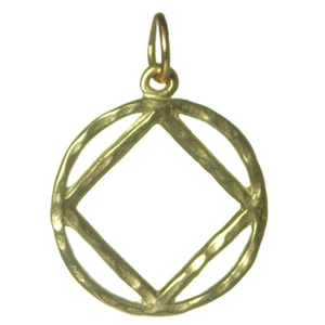 NA Narcotics Anonymous Jewelry, Symbol Pendant, #1161 Medium Size, Brass - Picture 1 of 1