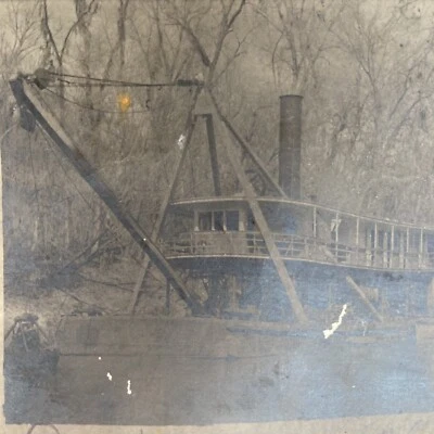 Antique Postcard TX Texas Dredge Boat on Guadalupe River RPPC Real Photo 1909 - Image 1 of 4