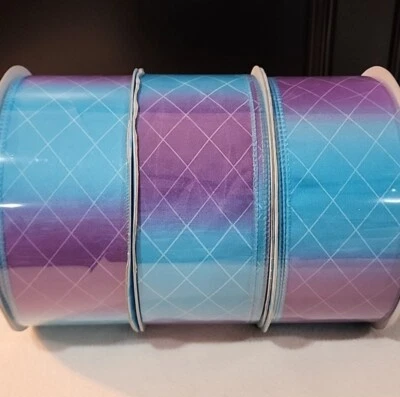 NEW 3 Rolls Mermaid Kirkland Signature Wire-Edged Ribbon, 150 yards total - Image 1 of 3