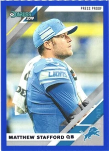 2019 Donruss Press Proof Blue #90V Matthew Stafford Detroit Lions Variation - Picture 1 of 2