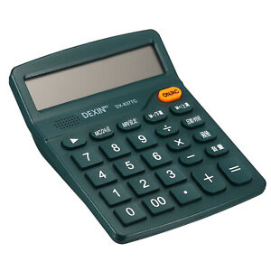 Talking Calculator 12 Digits Large LCD Display Desktop Calculator Dark Green