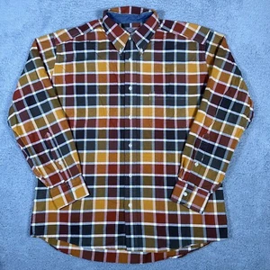 Bill's Khakis Shirt Mens Size XL Orange Yellow Check Button Down Long Sleeve - Picture 1 of 7