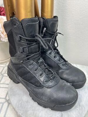 Botas de combate militares tácticas de cuero negro Bates 8" para mujer EU 40 US 9 para hombre 7,5 Foto 1 de 4