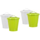 2 Pack Iron Office Convenient Waste Container Bins With Lids