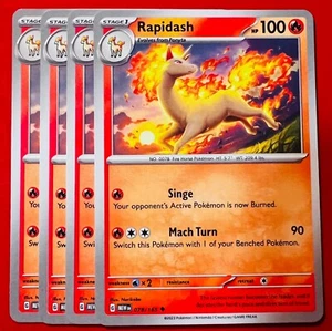 4x Rapidash 078/165 Pokémon TCG Scarlet & Violet - 151 - NM Playset Lot Uncommon - Picture 1 of 1