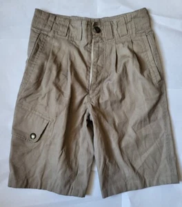 VTG Priority Male Boys Sz 8 Khaki Snap Button Cargo Shorts Waist 23" - Picture 1 of 7