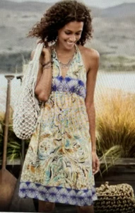 Sundance Giovanna Halter Open Back Dress Cotton/Silk Size L - Picture 1 of 7