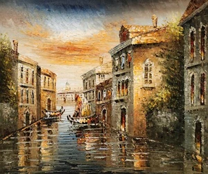 Venice - Antique Style #5D-BDV-1 , 20x24 - Hand Painted Oil Painting on Canvas - Picture 1 of 5