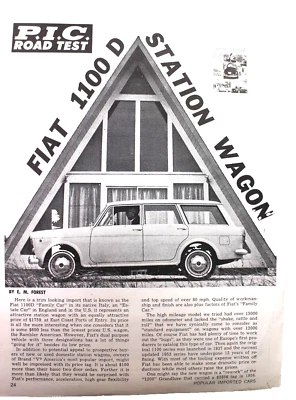 Fiat 1100D Station Wagon pruebas en carretera 6 páginas RP concesionario para venta folleto 1963 Foto 1 de 4