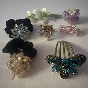 2 Hair Rope Wrap made with Crystal Scrunchies,Hair Claws,hair Comb More - Picture 1 of 18