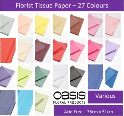 Large Tissue Paper Bio Friendly 51x76cm Acid Free Various Colours Oasis Florist - Image 1 of 4