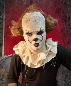 PENNYWISE Stephen King latex MASK clown IT cosplay Halloween HORROR MASCARA prop - Picture 1 of 24