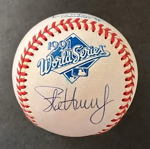 STEVE AVERY AUTOGRAPHED RAWLINGS 1991 WORLD SERIES BASEBALL ATLANTA BRAVES - Picture 1 of 6