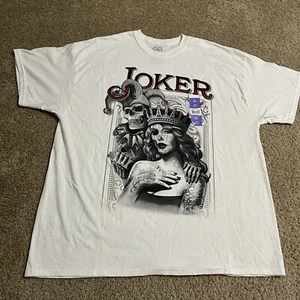 DOM Y2K Joker Shirt Unsex 2XL Short Sleeve Candy Skull Day of the Dead Queen - Picture 1 of 5