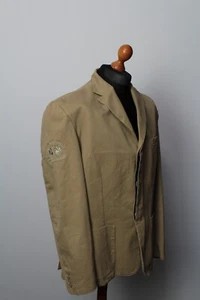 La Martina men's beige heavy cotton 3 btn logo blazer jacket US46/IT56 - Picture 1 of 17
