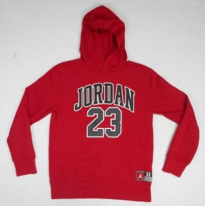 Jordan YOUTH (12/13) Michael Jordan 23 Jersey Red Hoodie Sweatshirt Size Large - Picture 1 of 7