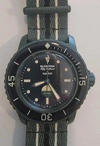NEW Blancpain Swatch Scuba Fifty Fathoms Green Abyss Tags/Receipt Times Square! - Picture 1 of 16