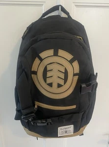 Element Black Skateboard Backpack Brown Logo Camp Collection HTF Functional Bag - Picture 1 of 9